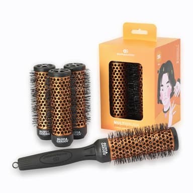 Olivia Garden Multibrush Curlers Kit - Size 35-4 Barrels of the Same Size & 1 Handle - Leave-In Barrels perfect for Curls and Volume