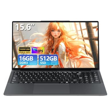 15.6 inch Gaming Laptop, Laptops with Core (up to 3.40GHz), Laptop Gamer 16GB RAM 512GB ROM, FHD 1920 x 1080, Win 11 Pro Traditional Laptops Computers with WIFI BT 5.0 Netbook For Student Busines