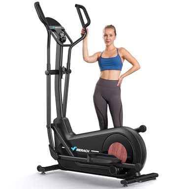 MERACH Long Stride Cross Trainer, Self-Generating Elliptical Machine for Home Use, Ultra-Quiet Magnetic Resistance System, Elliptical Trainer, 18.5Inch Stride, Auto Resistance, 400 lbs Weight Capacity