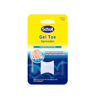 Scholl Gel Big Toe Spreader - Toe Separator Spacer for Overlapping Toes, Immediate Pain Relief from Rubbing and Pressure of Overlapping Toes, Toe Protectors, Straighteners for Bent Toes