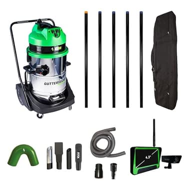 Gutter Sucker GutterSucker Gutter Cleaning Vacuum System Pro Silver Package 7.5m/25ft Reach with Real Time Inspection Camera