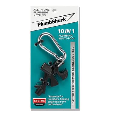 PLUMBSHARK - X10 in 1 Plumbing Tools Includes: Radiator Bleed Key, Gas Meter Box Key, Plumbers Spanner & More. A Must Have in Your Plumbing Tools and Equipment. Designed & Patented by Heatlab UK.