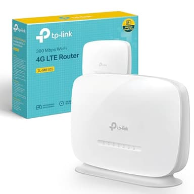 TP-Link TL-MR105 4G LTE WiFi Router, 4G Router, Plug&Play, SIM Card Slot, 2 LAN/WAN Ports for Ethernet Cable, Up to 32 Devices, Parental Controls, Guest Network, Home/Remote, 300Mbps Wireless