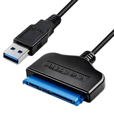 Draymora SATA to USB Cable 2in1 USB 3.0 to SATA III Hard Disk Drive SSD Adapter Connector External Converter Compatible with 2.5 Inch SSD HDD Data Transfer ecovery High-Speed SATA Cable(Black)