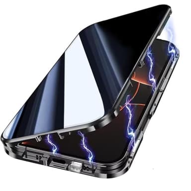 Magnetic Privacy Case for Samsung Galaxy S25 Ultra,360 Degree Front and Back Privacy Tempered Glass Cover, Anti SPY Screen, Anti Peep Magnetic Adsorption Metal Bumper with Lens Protector