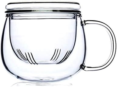 Glass Tea Cup with Infuser 12 OZ, Borosilicate Glass Mug, Durable Heat Resistant Suitable for Tea, Beverages, Ice Coffee