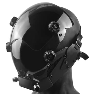 Marikito Punk Helmet, Futuristic Techwear Mask for Men, 4-Column Phantom Design, Perfect for Halloween, Cosplay & Punk Costumes