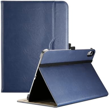 ProCase for iPad A16 11th Generation 11 Inch 2025/iPad 10th Generation Case 10.9 Inch 2022, iPad 11/10 PU Leather Case Business Stand Cover Smart Folio with Hand Strap Front Pocket Pen Loop -Navy