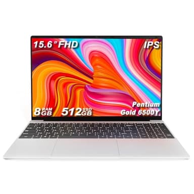 15.6 Inch Backlit Keyboard Laptop, DDR3 8GB SSD 512GB, Celeron 6500 Y Processor (Up to 3.4GHz), with Fingerprint Recognition,WiFi,USB 3.0, Webcam, HDMI, Ultral Light Laptop for Students and Business