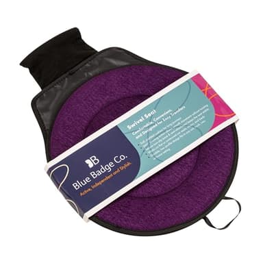 Blue Badge Swivel Seat Cushon in Burgundy| 360° Rotating Seat Cushion for Car, Chair & Bed, Supports Up to 150kg - Lightweight Portable Swivel Cushion for Elderly and Reduced Mobility