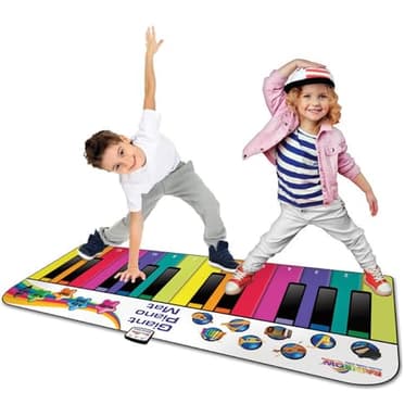 Kids Giant Floor Piano Mat (6ft), Premium Musical Piano Mat Kids Toys with 24 Keys, 10 Built in Songs, Instrument Sounds, Record & Playback, Song Booklet, Perfect for Children Early Development