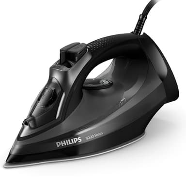 Philips 5000 Series Steam Iron, 2600W Quick Heat-Up, 45g/min Continuous Steam, Scratch-Resistant Soleplate, 200g Steam Boost, Drip Stop, Ergonomic Handle (DST5040/86)