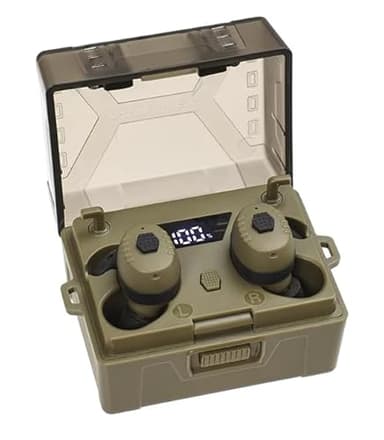 Electronic Shooting Earplugs Noise Cancelling Bluetooth 5.4 Earbuds Hearing Protection Earmuff Ear Plugs for Hunting/Tactical/Shooting/Military/Musical Events/Construction/Concerts/Drilling (Green)