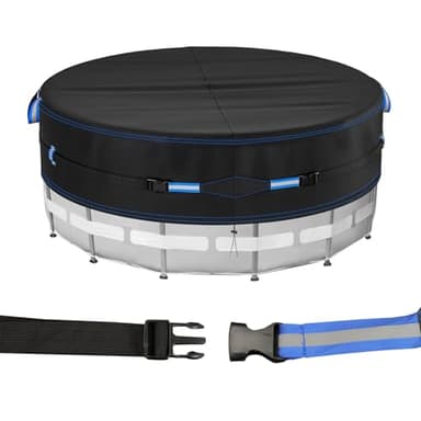 12Ft Round Pool Cover, Solar Covers Inground Swimming Pool Cover Protector with Anti-slip tape,Winter Hot Tub Cover for Above Ground Pools, 365×45CM Solar Covers for Waterproof and Dustproof