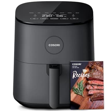 COSORI Air Fryer 4.7L, 9-in-1 Compact Air Fryers Oven, 130+ Recipes(Cookbook & Online), Max 230℃ Setting, Digital Tempered Glass Display, Quiet, 4 Portions, Non-Stick, Dishwasher Safe, 1500W