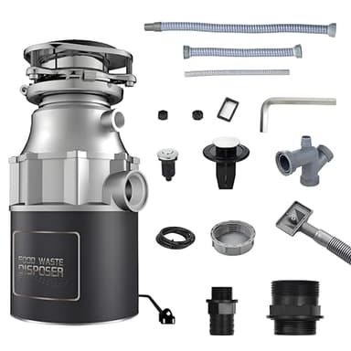 Garbage Disposal for Kitchen Sink, Insinkerator Waste Disposal, 560W Waste Disposal Unit for Sink with Turbo Boosting and Air Switch, 3/4HP 3400RPM,4Stage Grind,1.2L Food Waste Bin