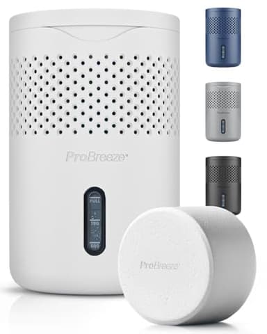 Pro Breeze Osmo® Dehumidifier - Silent & Refillable Moisture Absorber for Damp & Condensation at Home, Bedroom, Wardrobe, Car - Bathroom Mould Remover with 700g Refillable Tablet - No Power Required