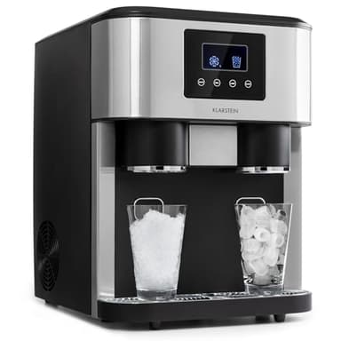 Klarstein 1.8L Small Ice Maker Machine, Counter Top Ice Machine For Home and Kitchen, Fast Operation, 15 kg of Crushed and Bullet Ice, Touch Controls, Easy To Clean Countertop Ice Cube Maker Machine