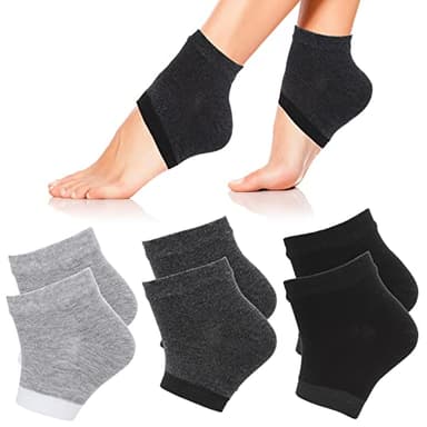 Sibba 3Pairs Moisturizing Heel Socks Ventilate Gel Heel Open Toe Socks Soft Silicone Socks for Dry Hard Cracked Skin Breathable Reusable SPA Foot Protector Day Night Care Skin Relieve Pain Male Female