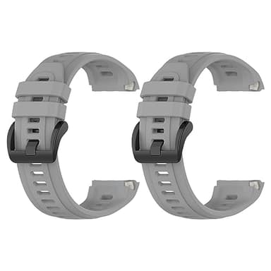 2Pack Watch Bands Compatible with Garmin Approach S70 42MM/47MM Golf GPS Watch Strap Soft Silicone Replacement Wristband Sport Band for Women Men, for Approach S70 42MM, Silicone, no gemstone