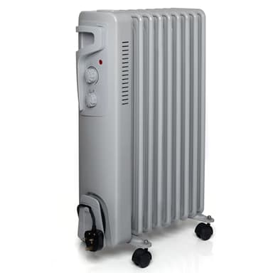 Futura Oil Filled Radiators Free Standing 2000W, 9 Fin Electric Oil Heater with 3 Heat Settings, Electric Heater Energy Efficient Thermostat, Oil Filled Radiator Ideal for Home and Office Use