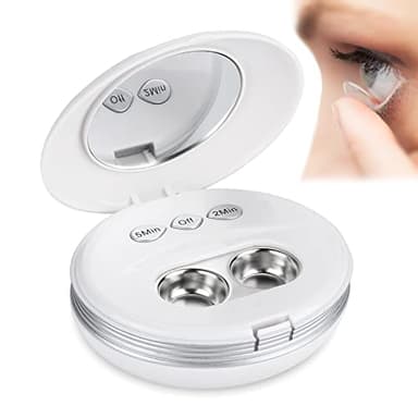 Ultrasonic Contact Lens Cleaner, MYPIN Coloured Contact Lenses Cleaner for Eyes with USB Charger, Small & Portable, Fit Disposal Soft Lens, Hard Lens, Contact Lens, Colored Lens, RGP Lens (White)