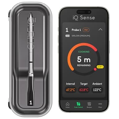 CHEF iQ Sense [2025 Model] | Smart Wireless Meat Thermometer | Ultra-Thin Probe | WiFi Unlimited Range | 530°C Heat Safe | 5 Sensors | BBQ, Grill, Oven, Smoker, Air Fryer | Gen3