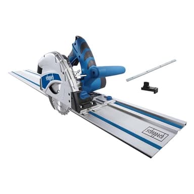 Scheppach PL55 Plunge Saw | 160mm Circular Saw | 1.4m Track | 1200W | 55cm Depth Cuts Wood, Metal, Plastic, Flooring | 45° Tilt | Inc. Rails & Connector