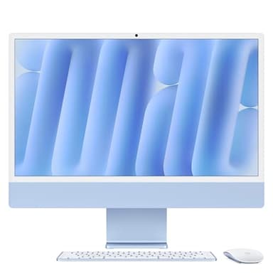 Apple iMac All-in-One Desktop Computer with M4 chip with 8-core CPU and 8-core GPU: Built for Apple Intelligence, 24-inch Retina Display, 16GB Unified Memory, 256GB SSD Storage; Blue