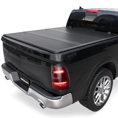 KUIPERAUTO FRP Hard Trifold Truck Bed Tonneau Cover Compatible with 2002-2024 Dodge Ram 1500 Compatible with 2003-2024 Ram 2500 3500 (w/o Ram Box) 6.4 FT Bed Covers