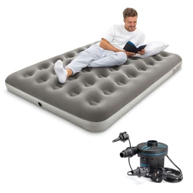 Bestway Premium Camping Double Airbed with Handheld Electric Pump, Inflatable Portable, Air Mattress, Outdoor Camping Bed
