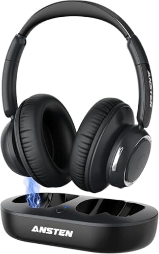 ANSTEN Wireless Headphones for TV Listening, TV Headphones Wireless with Charging Dock, Plug and Play, 45 Hrs Audio Playtime, No Audio Delay