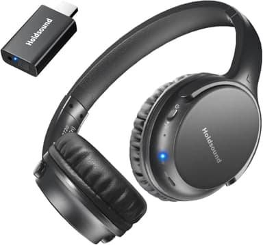 Holdsound BKM400 Wireless TV Headphones for Seniors with Bluetooth USB Transmitter set Optical, RCA, AUX and USB, Up to 165ft, No Delay and High Volume Output, 40h Playtime