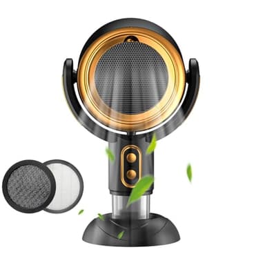 Yolispa Portable Extractor Fan Kitchen, Desktop Cooker Hood with 2 Speed Adjustment and Removable and Washable Filter, Wireless Range Hood for Home, Office, Kitchen, Desk, and Travel (Golden)