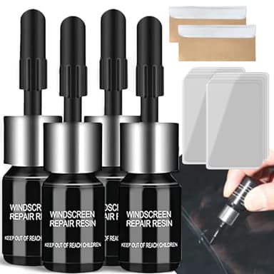 4 PCS Windshield Repair Kit, DIY Automotive Glass Crack & Chip Fix Kit with Resin Glue, for Car Windshield Scratch Repair