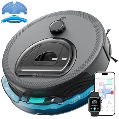 Lefant M330 Pro Robot Vacuum with Mop, 5000Pa, dToF Laser Navigation, 190° Obstacle Detection, Wi-Fi/Alexa Control, 150 Min Runtime, for Pet Hair, Light Grey