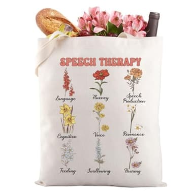 LEVLO Speech Therapy Tote Bag Slp Slpa Gift Speech Language Pathologist Gift Speech Therapist Slp Graduation Gift Bag (SPEECH THERAPY 3T)