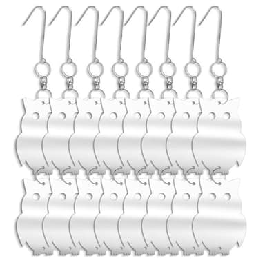 16pc Repellent Owls Reflective and Decorative Scare Deterrent to Keep Pigeons, Woodpeckers, Crows, Hawks and More Pests Away - Works with Scare Devices like Netting, Scare Tape, Spikes, Scarecrows