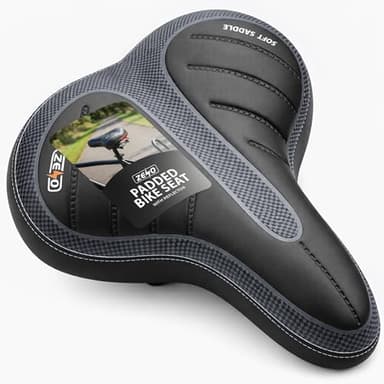 ZENO Bike Seat with Reflector | Bicycle Saddle with Soft Shockproof Springs and Punching Foam System | Cycling MTB Saddle Cushion Pad for Cruiser/Road Bikes/Touring/Mountain Bike/BMX | Dot Print