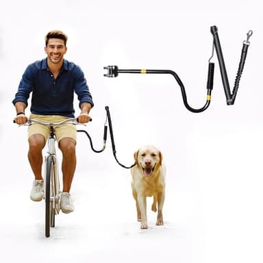 iPetba Dog Bike Leash - Hands-Free Bike Attachment for Dogs, Safe Shock-Absorbing, Adjustable Length, Easy to Install