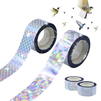 CATELL 4 Rolls 50m Bird Scare Tape, Bird Reflective Tape Bird Repellent Scare Tape Reflective Bird Control Tape to Scare Pigeon Woodpeckers Crow Birds Away for Garden Balcony Farm (2.4cm x 200m)