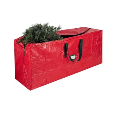 Extra-Large Christmas Tree Storage Bag Fits Up to 9ft Tree Heavy-Duty, Waterproof, Tear-Resistant Bag with Reinforced Handles & Dual Zippers Protects from Dust, Moisture & Damage (Red)