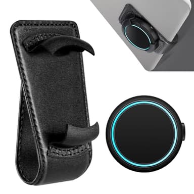 DESELL Holder for Ooono Co-Driver No2, Sun Visor Holder Made of Leather, ONO Holder for Ooono 2 Car, Black