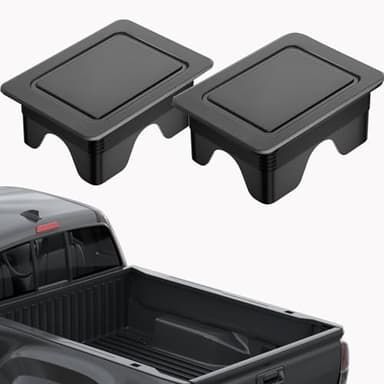 Stake Pocket Covers, Rear Truck Bed Rail Stake Pocket Cover Compatible with 2009-2018 Dodge Ram 1500 2500 3500 Accessories(Set of 2,Black)