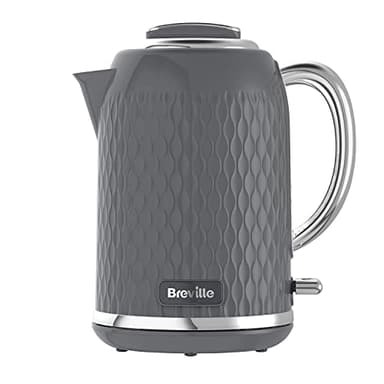 Breville Curve Electric Kettle | 1.7 Litre | 3KW Fast Boil | Grey & Chrome [VKT227]
