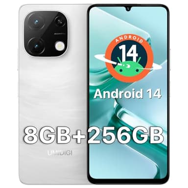 UMIDIGI Mobile Phones, 256GB ROM Android 14 SIM Free Smartphone G9T, 6.75" HD+ 90Hz,8GB(4+4) RAM Phone Unlocked, 5000mAh, Face&Fingerprint Unlock, 4G Phone Dual SIM, GPS,UK Version