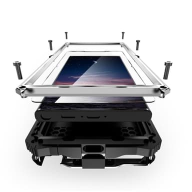 Compatible For Samsung Galaxy S25 Ultra Metal Case with Stand, Heavy Duty Dust Proof Military Grade Rugged Case, Built-in Screen Protector Camera Protector with Full-Body Bumper Cover (Silver)