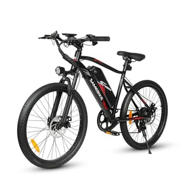 SAMEBIKE Electric Mountain Bike, 24" commuting E-bike with 36V 13Ah Removable Battery, Off-road Electric bicycle, PAS Max Range 9OKM, 7 Speed, MTB for Adult Men Women