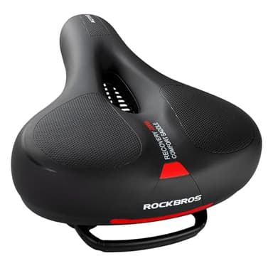 ROCKBROS Bike Seat Cushion - Comfortable Soft Bicycle Saddle for Men & Women - Ergonomic, Breathable, Waterproof - Fits MTB, Road, Spinning, Exercise & City Bikes - 26 * 22cm