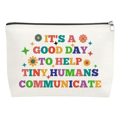 Funny Speech Therapy Gifts Makeup Bag Speech Therapist Gift for Women Appreciation Gift for Therapist Speeches Language Pathologist Gifts Birthday Thanksgiving Presents for SLP Travel Cosmetic Bag